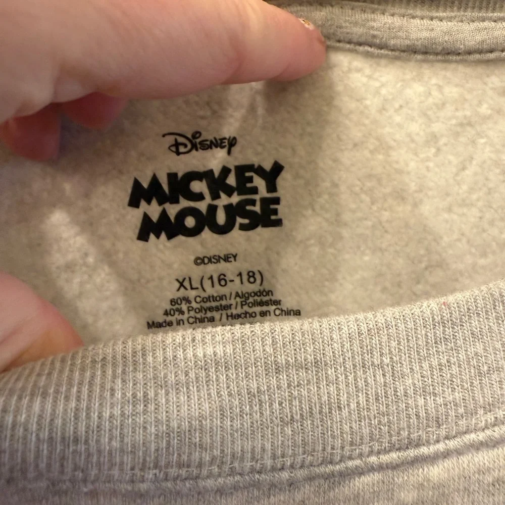 Disney Mickey Mouse snd Pluto Gray Crewneck Sweatshirt My Dog is my Valentine